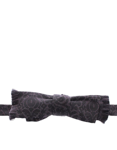 Gray and black wool bow tie from Dolce & Gabbana, featuring a classic elegant design for formal wear.