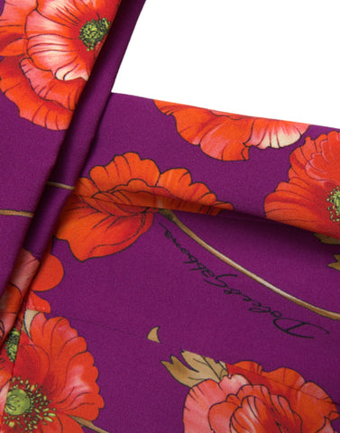 Multicolor floral poppy print sheath dress by Dolce & Gabbana, featuring vibrant floral patterns and a fitted silhouette.