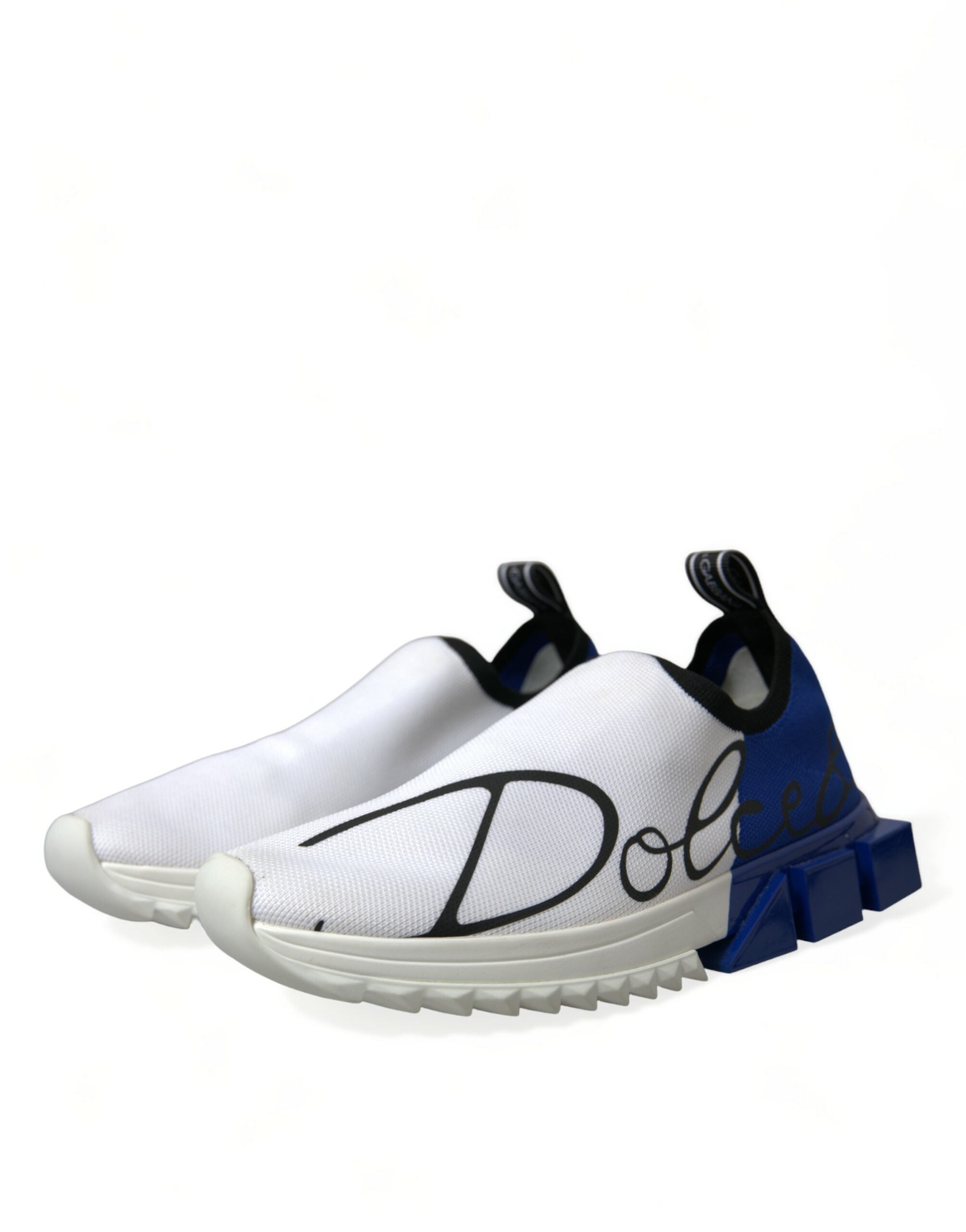 White and blue Dolce & Gabbana Sorrento low top men's casual sneakers with stylish design and comfortable fit.
