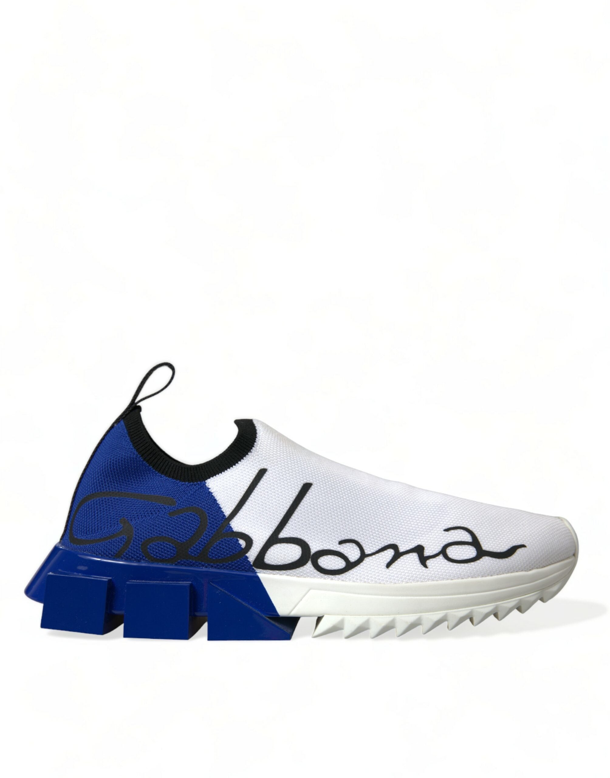 White and blue Sorrento low top men's casual sneakers by Dolce & Gabbana featuring stylish design and comfortable sneaker silhouette.