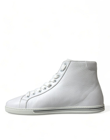 White Dolce & Gabbana Saint Tropez high top men's sneakers with stylish design and logo detail.