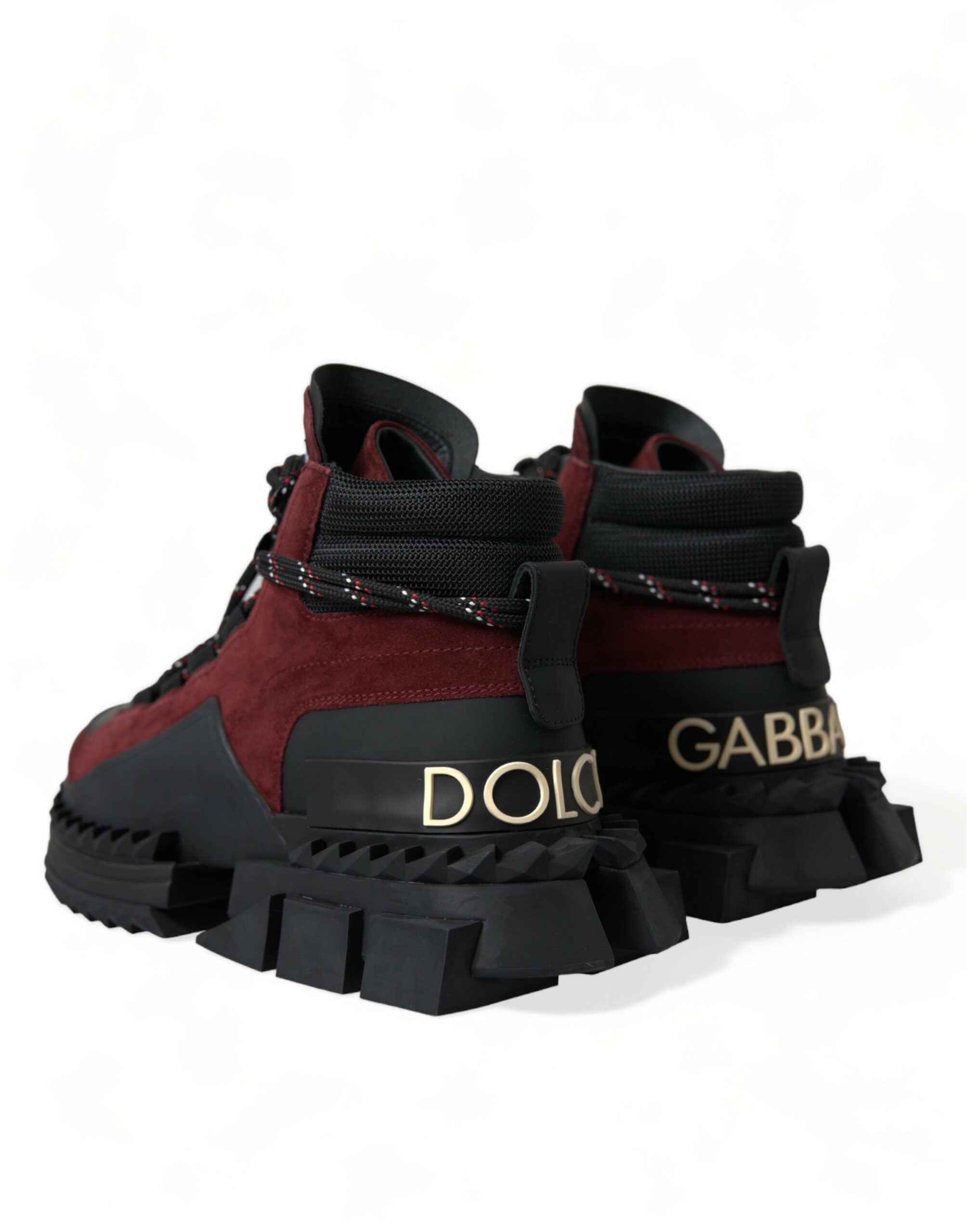 Dolce & Gabbana burgundy super king high top men's sneakers with stylish design and lace-up closure.