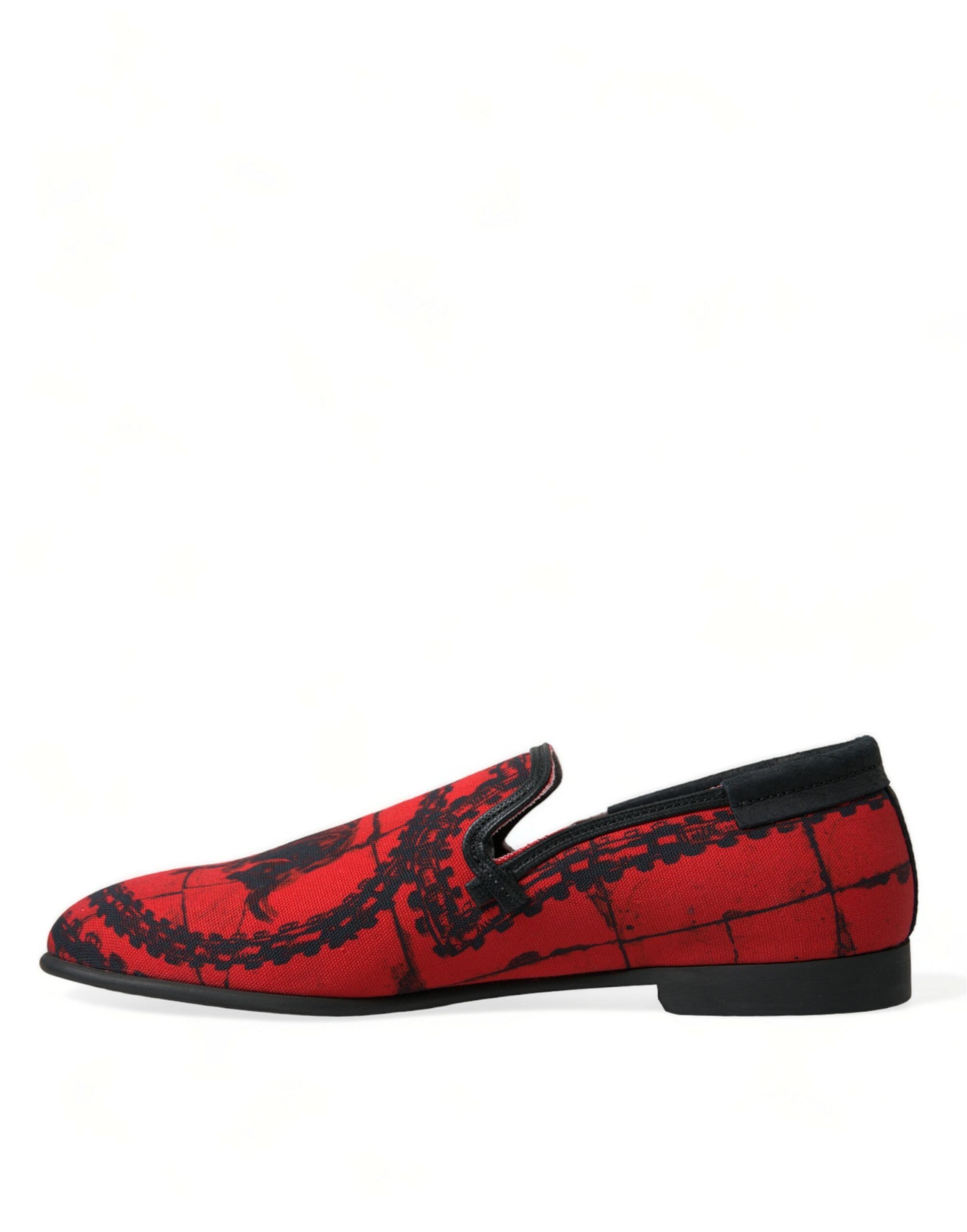 Red and black Dolce & Gabbana men's Torero loafers slippers with sleek design and slip-on style.