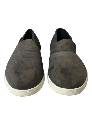 Blue suede Caiman men loafers by Dolce & Gabbana with slip-on design and sleek style.