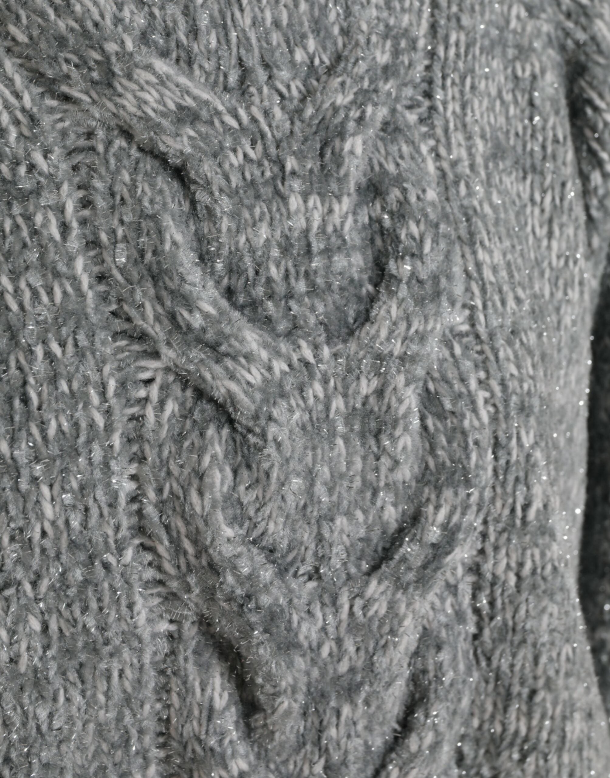 Gray cashmere turtleneck pullover sweater by Dolce & Gabbana, featuring a cozy, fitted design and ribbed collar.