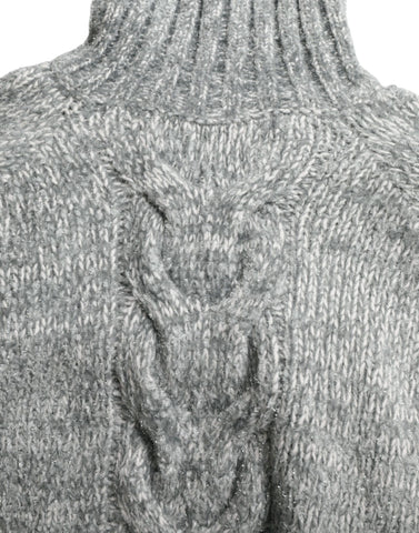 Gray cashmere turtle neck pullover sweater by Dolce & Gabbana, displayed on a mannequin, highlighting its soft fabric and classic fit.
