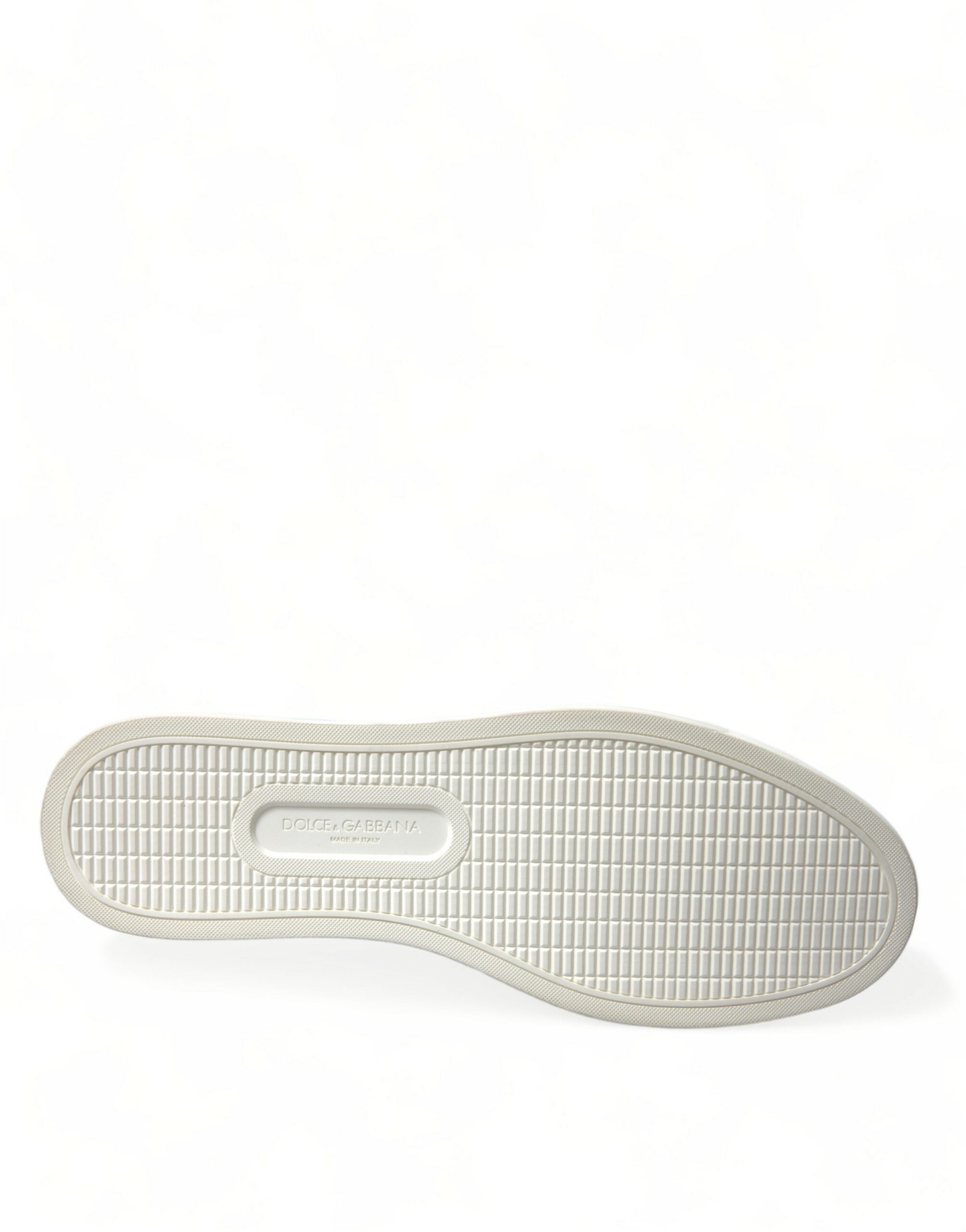 White Bordeaux leather low-top sneakers with Dolce & Gabbana logo and stylish design, perfect for casual wear.