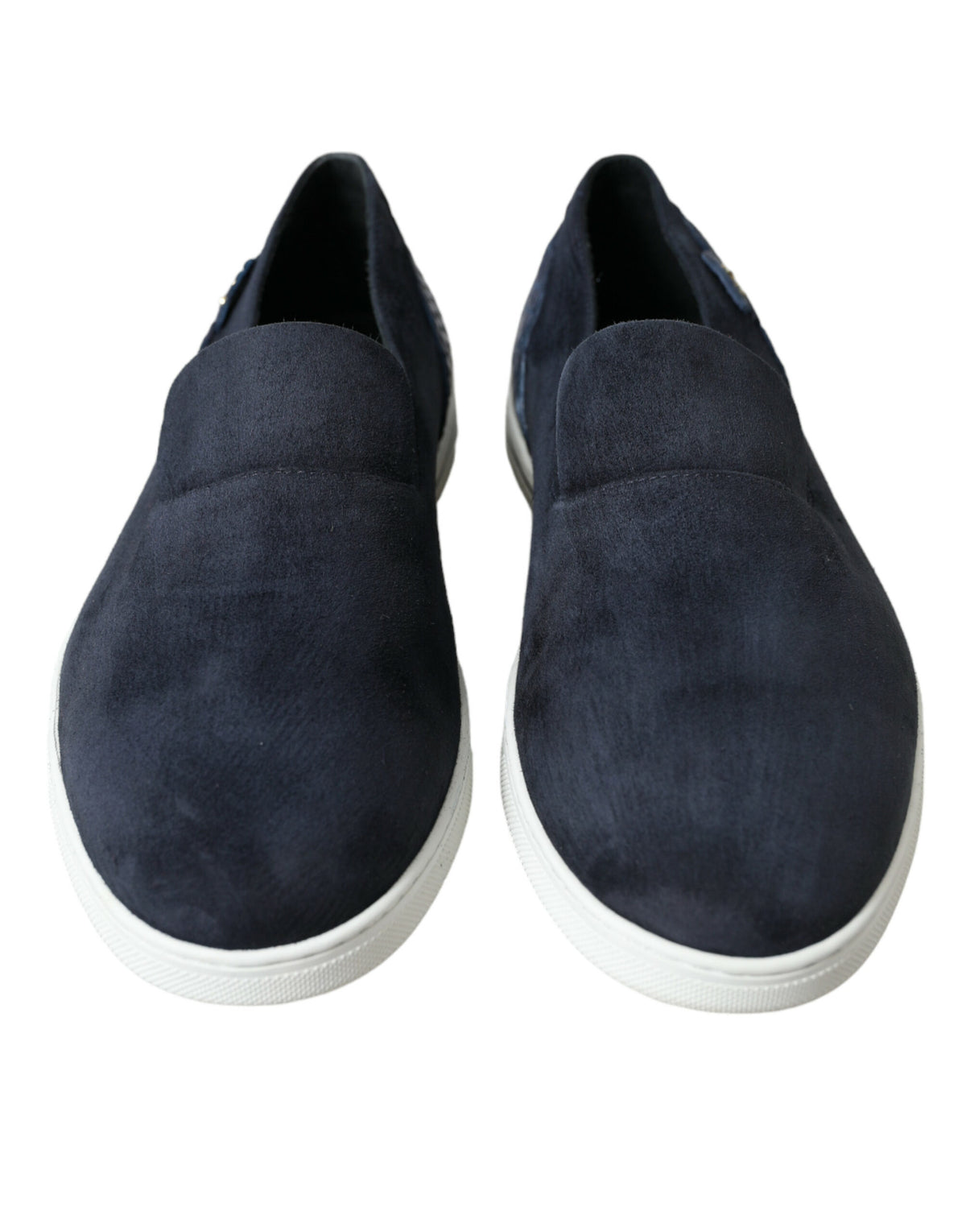Blue suede Caiman loafers from Dolce & Gabbana, Saint Tropez collection, featuring classic slip-on design and luxurious material.
