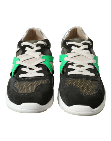 Multicolor leather and suede low-top sneakers by Dolce & Gabbana with stylish design and casual fit.