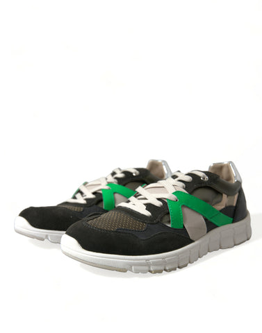 Multicolor leather and suede low top sneakers by Dolce & Gabbana with stylish design and contrasting colors.