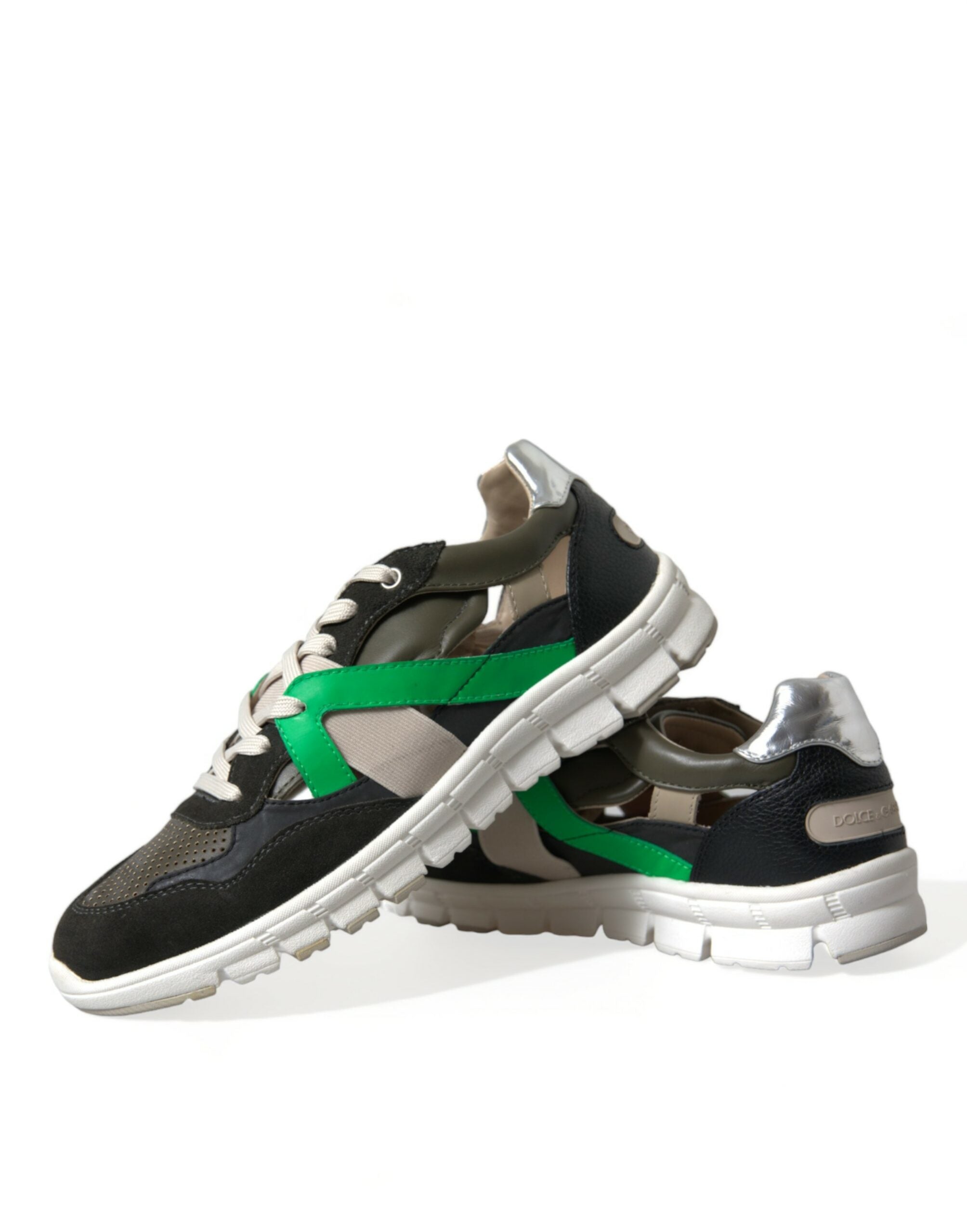 Multicolor leather and suede low-top sneakers by Dolce & Gabbana with stylish design and casual fit.