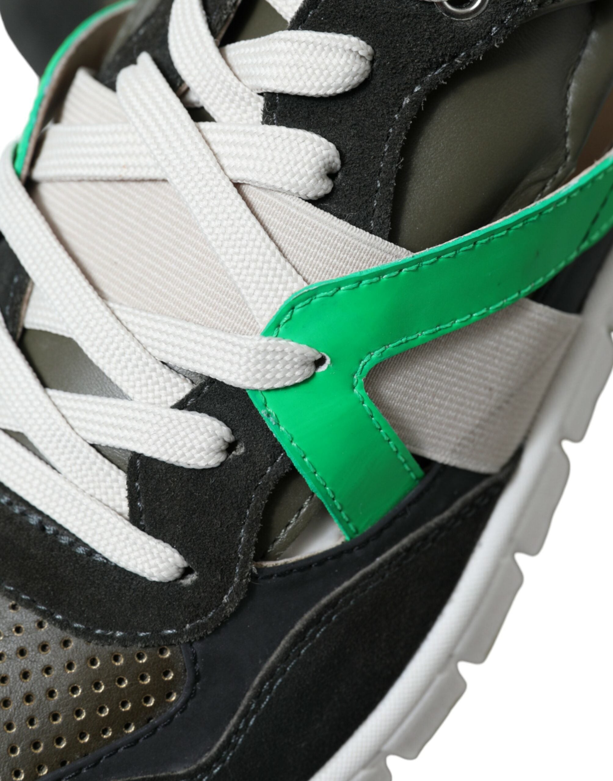 Multicolor leather and suede low-top sneakers by Dolce & Gabbana, featuring stylish design and casual footwear appeal