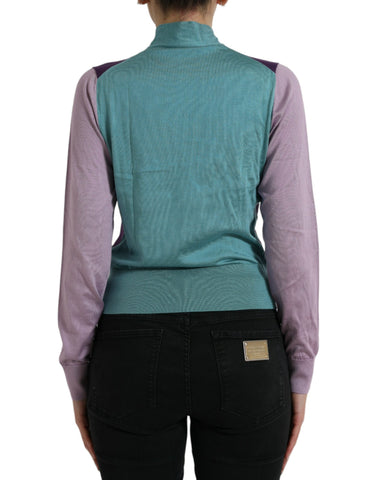 Multicolor bow fastening Dolce & Gabbana pullover sweater with a cozy knit texture and stylish design.