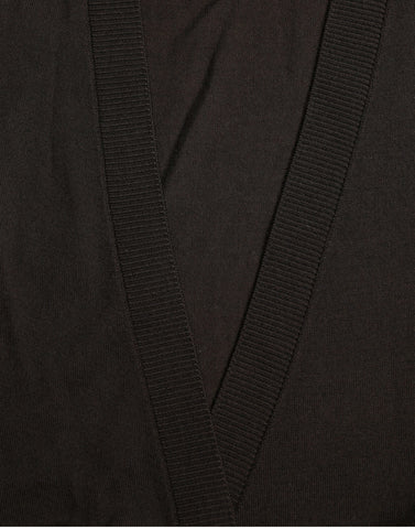 Black wool V-neck crossed cardigan sweater by Dolce & Gabbana, featuring a stylish V-neck and crossed front design.