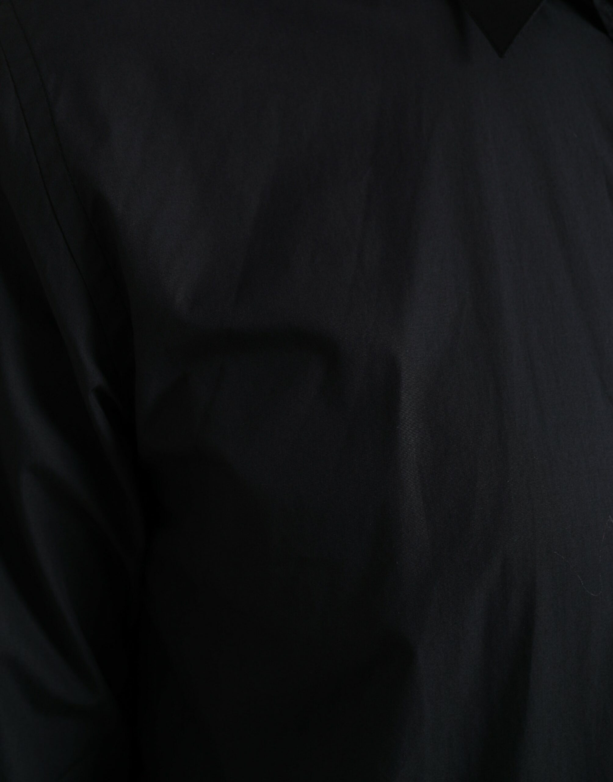 Navy blue cotton formal dress shirt with collar by Dolce & Gabbana, displayed flat on a white background.
