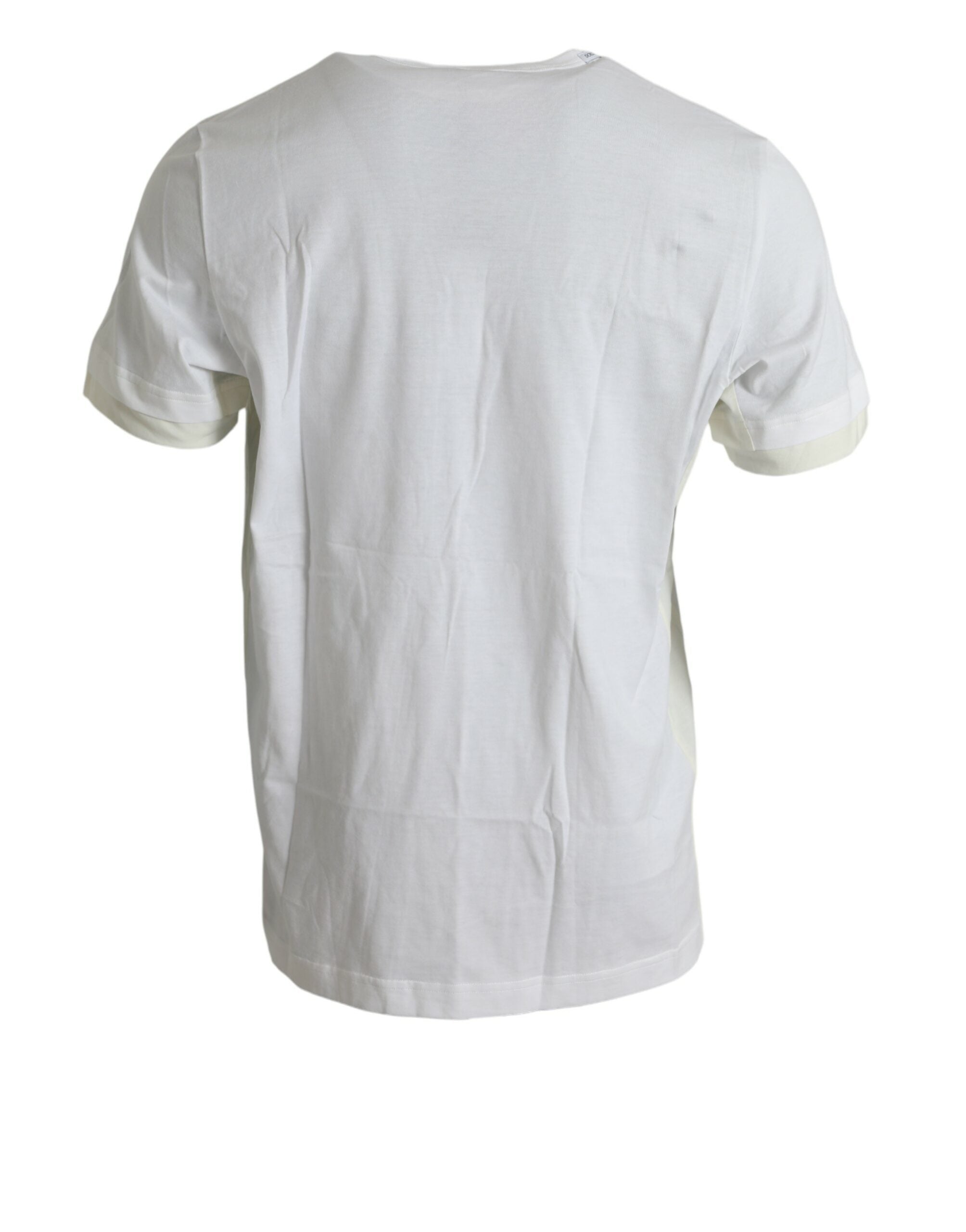 White cotton short sleeve T-shirt with pocket from Dolce & Gabbana, casual men's top, simple and stylish design.