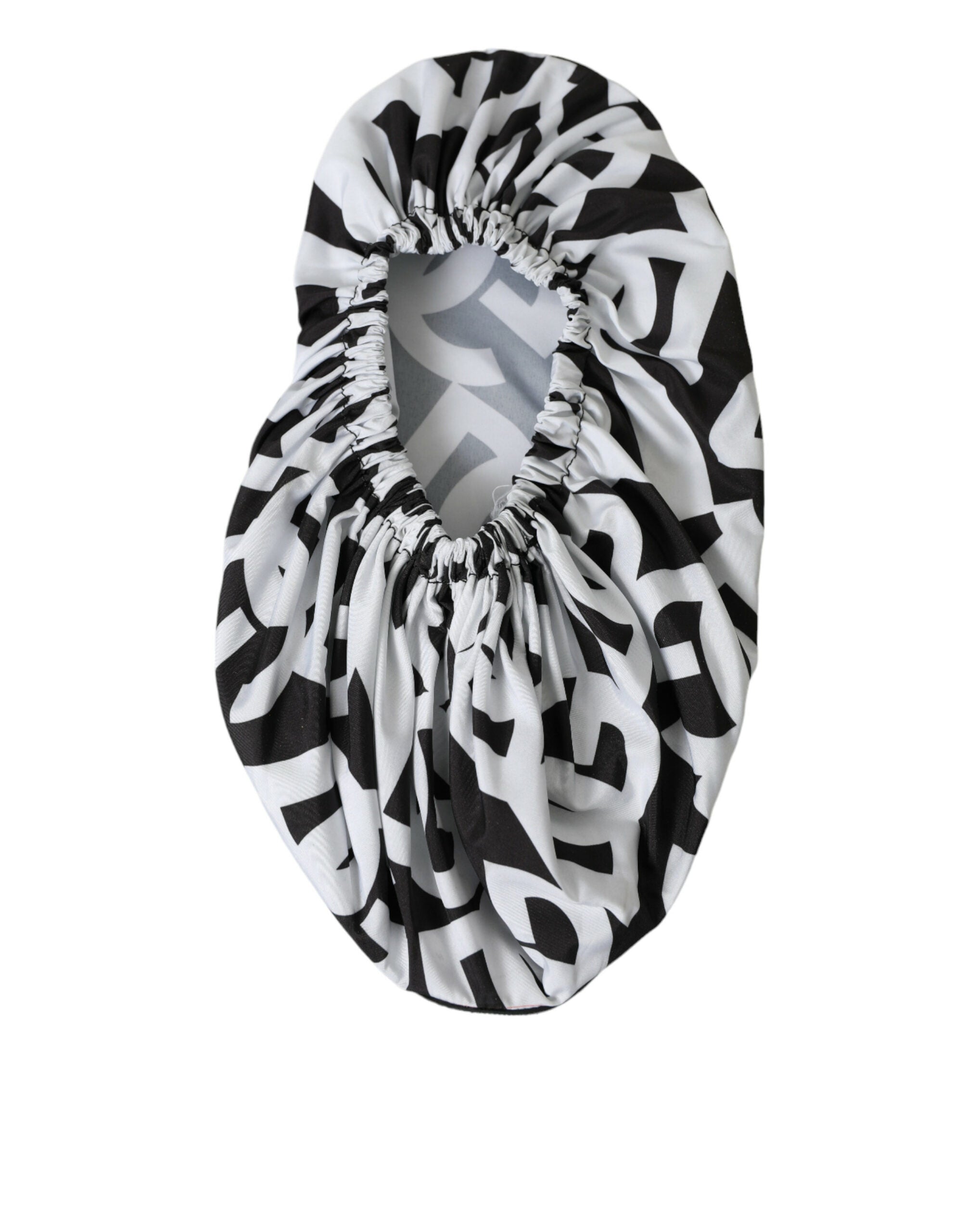 White nylon slip-on flats with logo print from Dolce & Gabbana, featuring sleek design and comfortable fit.