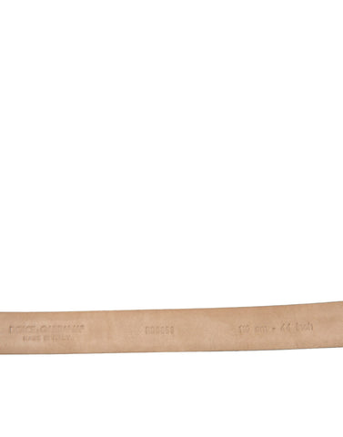 Dark brown leather belt with silver metal buckle from Dolce & Gabbana, featuring a sleek and stylish design.