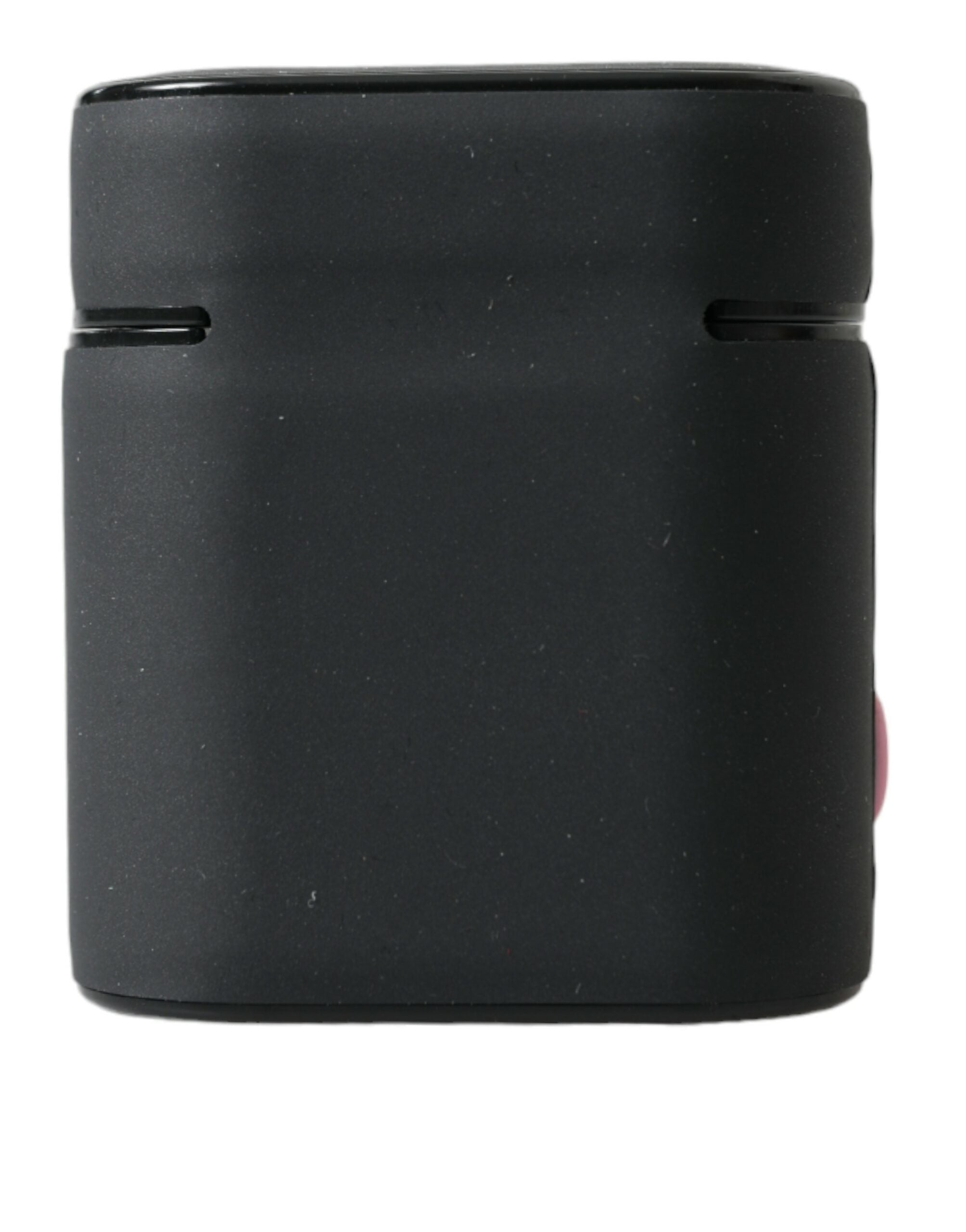 Black silicone AirPods case with embossed Dolce & Gabbana logo and pink accents, designed for AirPods protection and style.