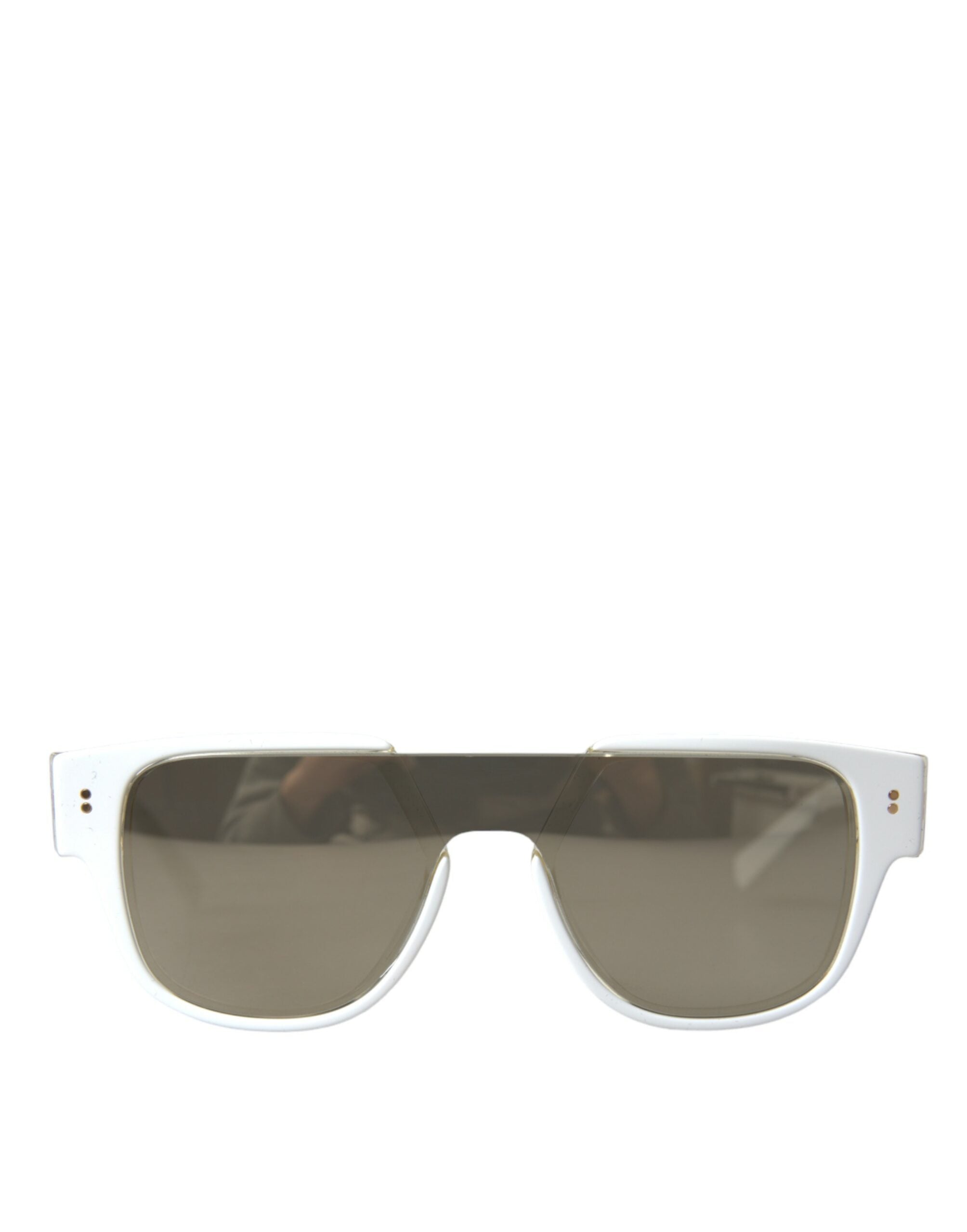 White acetate Dolce & Gabbana sunglasses with mirror lenses, DG4356 style, featuring a sleek and stylish frame.