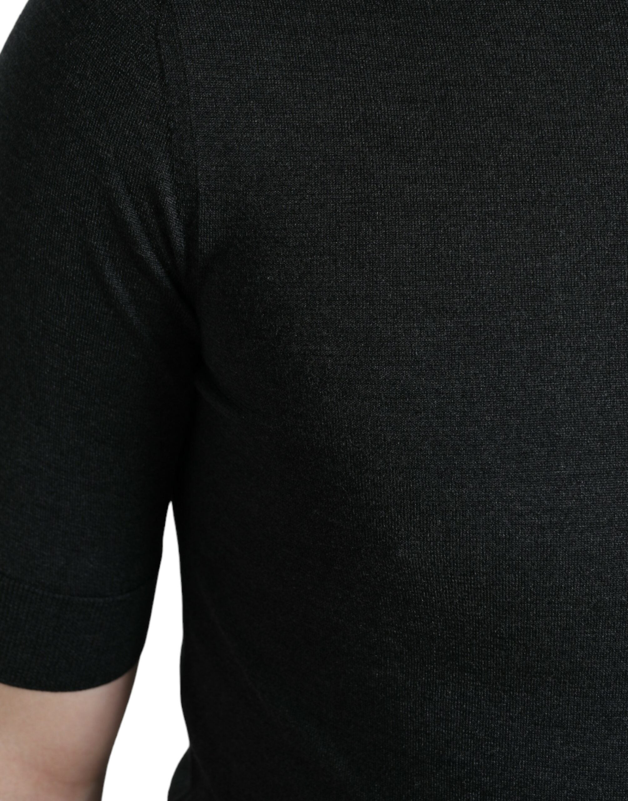 Dark Gray Crew Neck Short Sleeves T-shirt