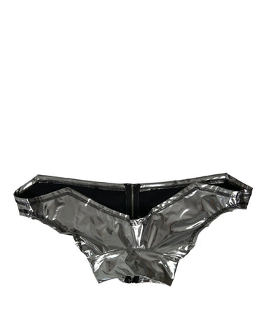 Silver Polyester Stretch Top