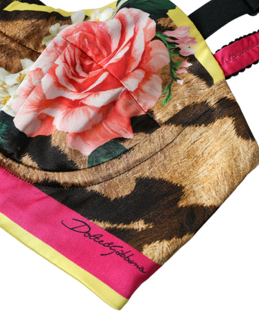 Multicolor Floral Sleeveless Bustier Crop Top