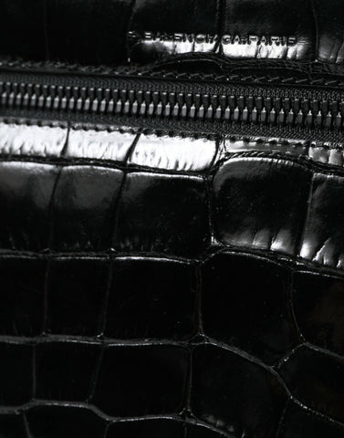 Black Exotic Leather Shoulder Crossbody Camera Bag