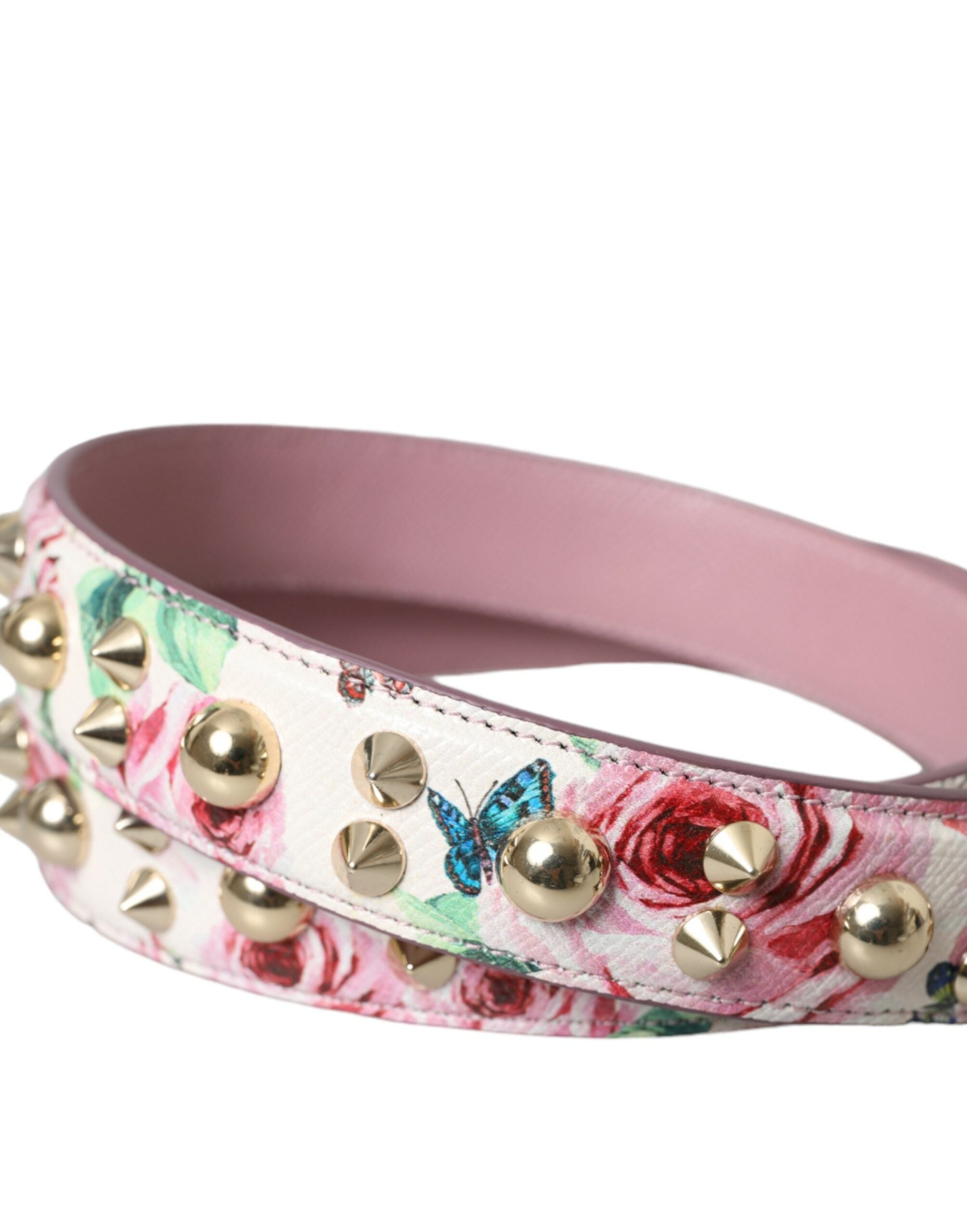 Pink floral shoulder strap accessory for handbags by Dolce & Gabbana, featuring a vibrant floral pattern and adjustable design.