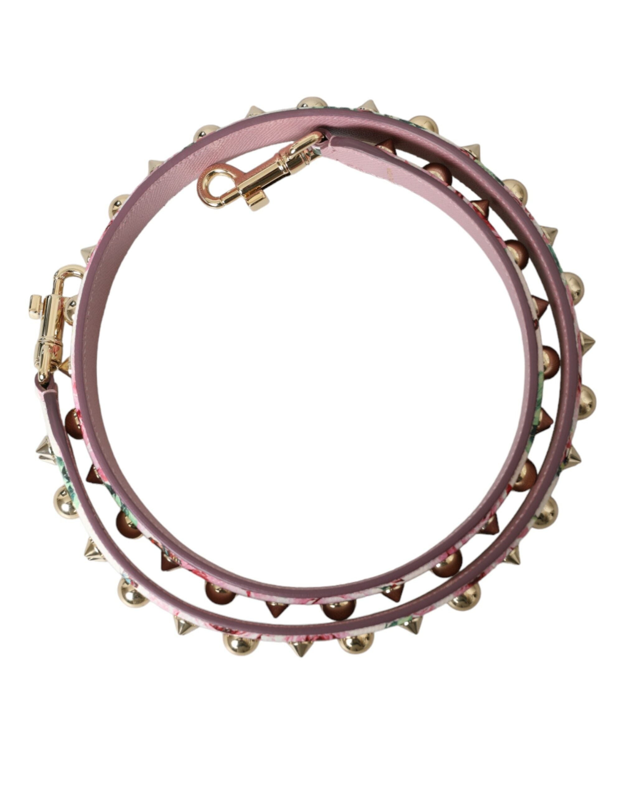 Pink floral shoulder strap accessory for handbags by Dolce & Gabbana, featuring vibrant flower patterns and adjustable design.