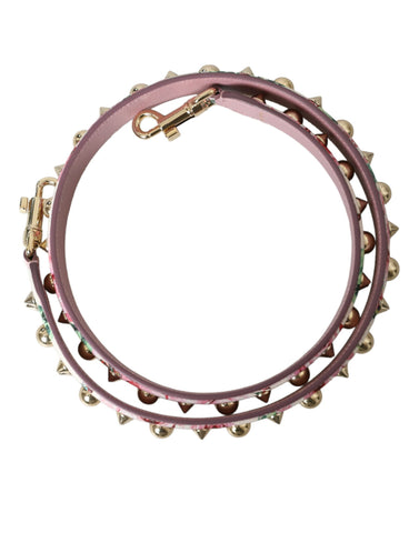 Pink floral shoulder strap accessory for handbags by Dolce & Gabbana, featuring vibrant flower patterns and adjustable design.