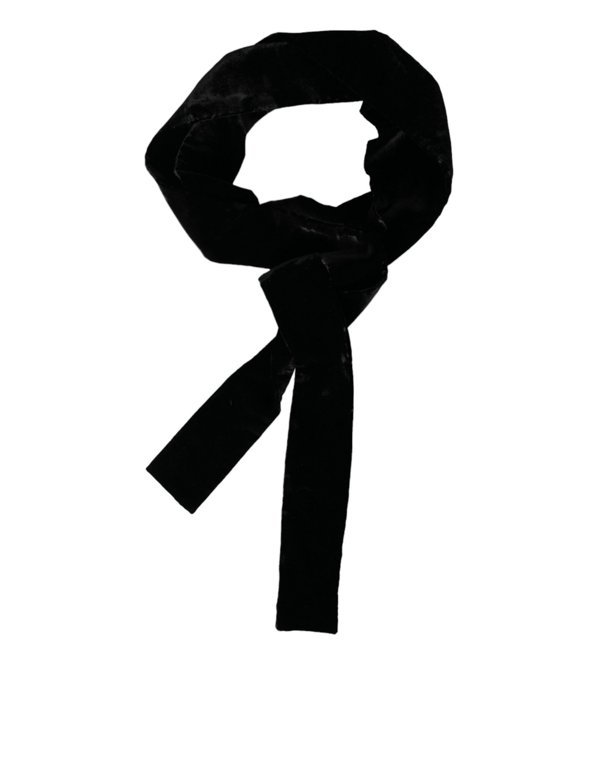 Black viscose wide waist women's belt by Dolce & Gabbana, featuring a sleek design and adjustable fit.