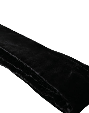 Black viscose wide waist women's belt by Dolce & Gabbana, featuring a sleek design and adjustable fit.