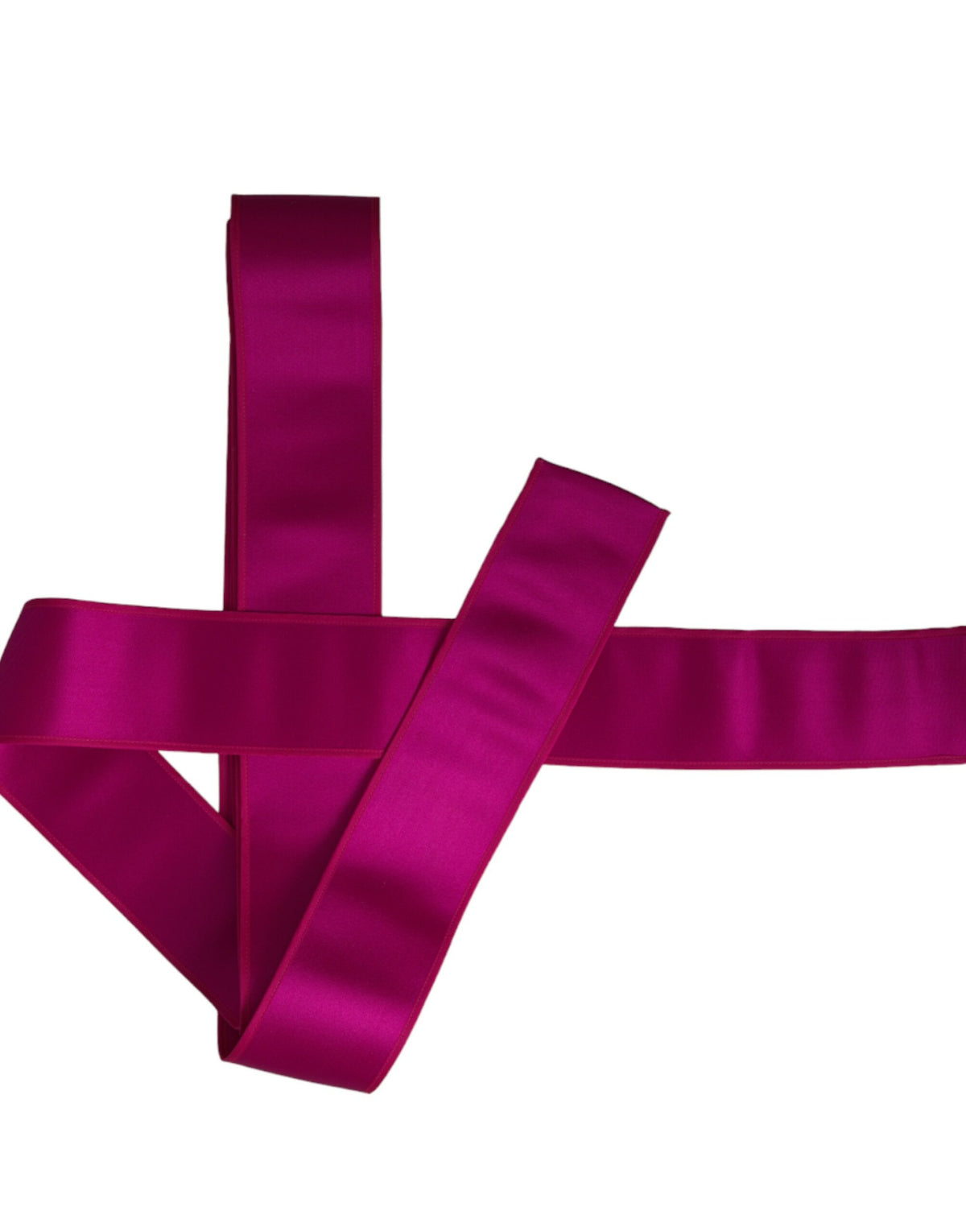 Fuchsia pink silk waist belt for women by Dolce & Gabbana, featuring a sleek and elegant design.