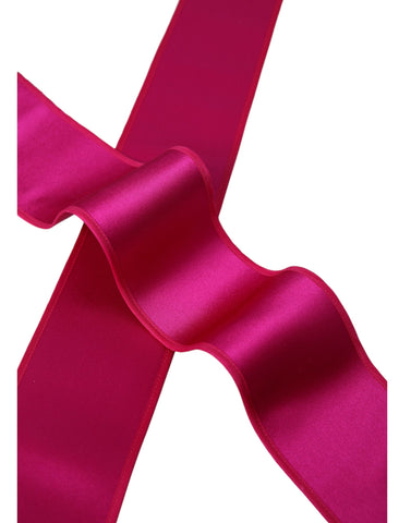 Fuchsia pink silk waist belt for women by Dolce & Gabbana, featuring a sleek design and elegant finish.