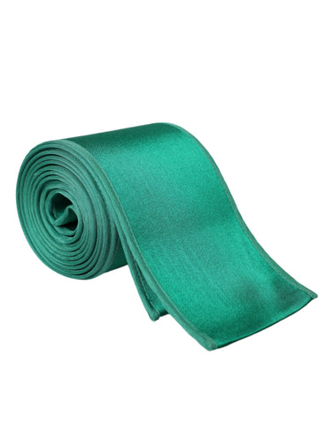 Green silk satin waist belt for women by Dolce & Gabbana, featuring a sleek and elegant design.