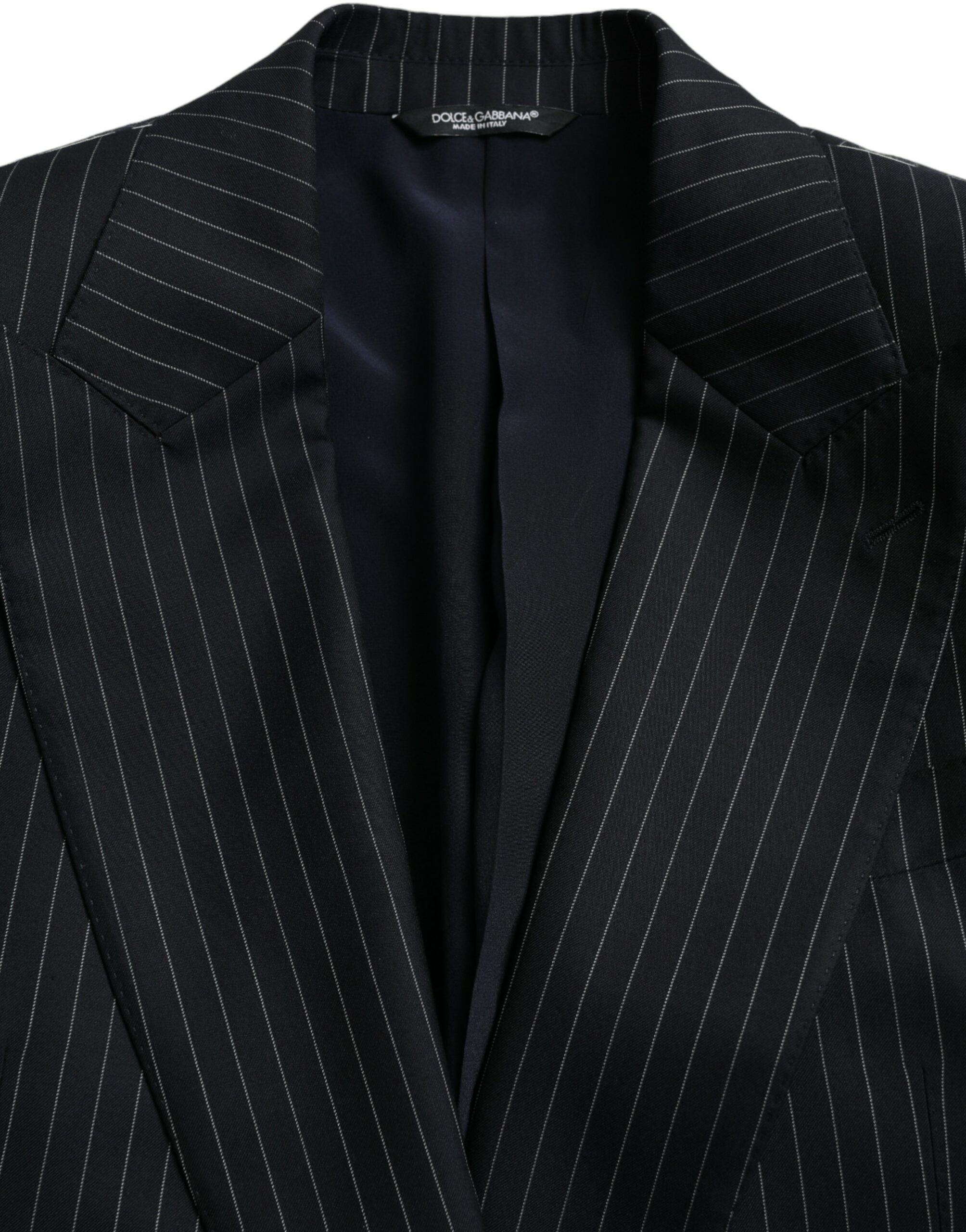 Dark Gray Stripe SICILIA Double Breasted Coat Blazer