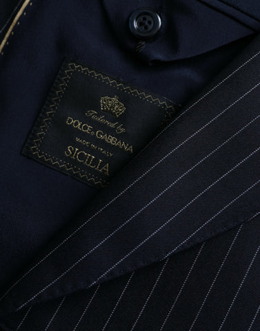 Dark Gray Stripe SICILIA Double Breasted Coat Blazer