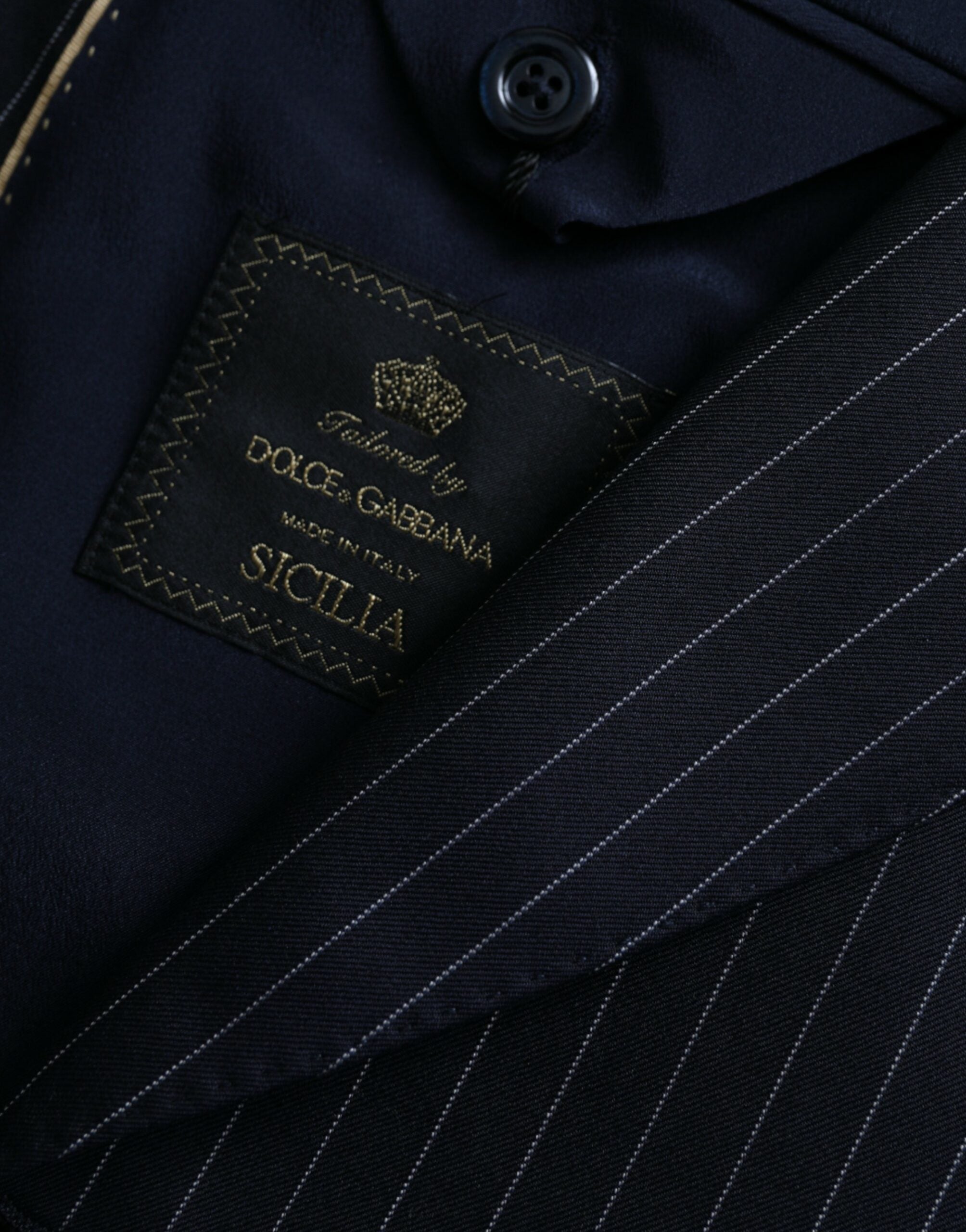 Dark Gray Stripe SICILIA Double Breasted Coat Blazer