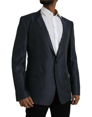 Blue Wool GOLD Single Breasted Coat Blazer