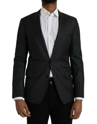 Dark Gray Stripe MARTINI Single Breasted Coat Blazer