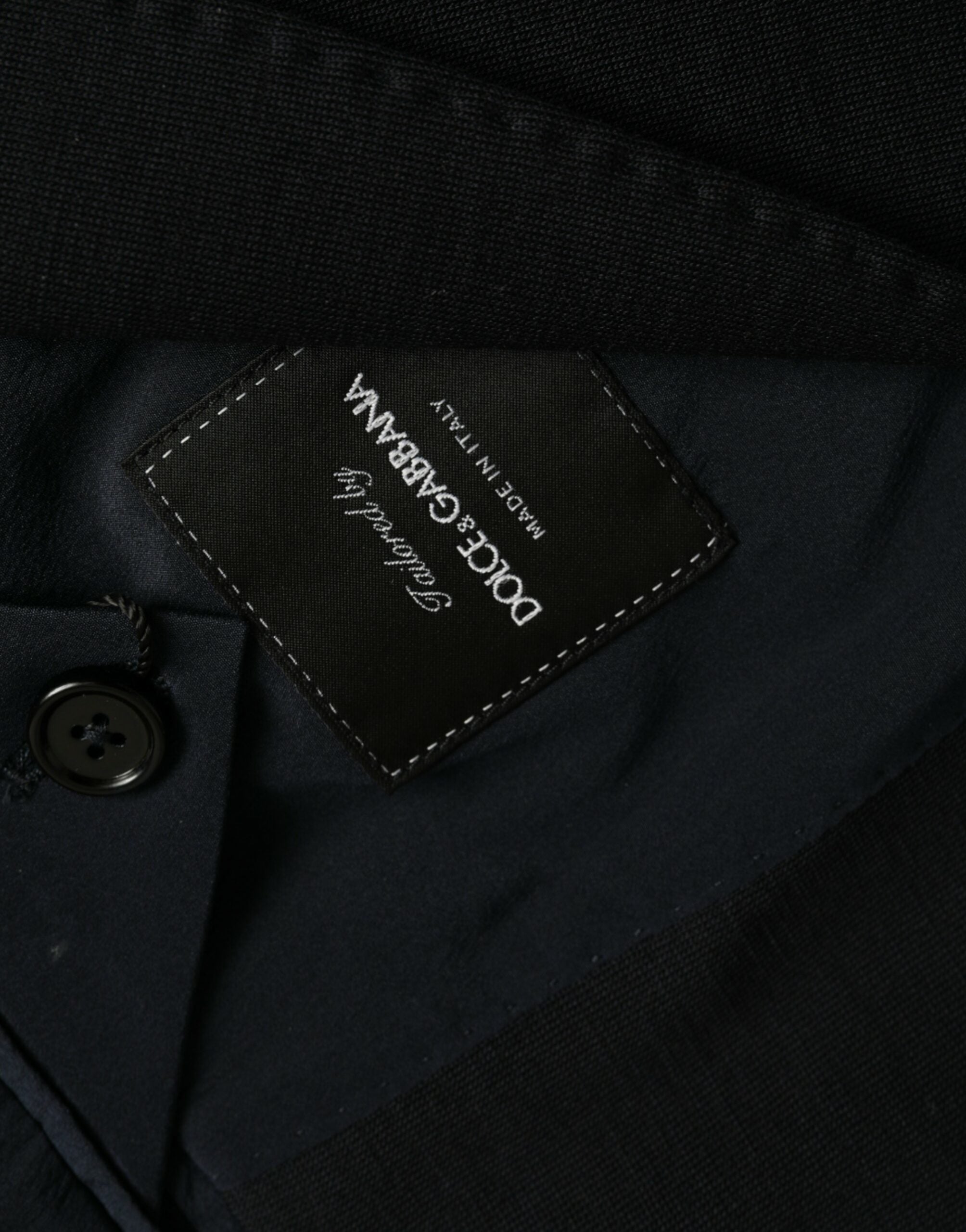 Dark Blue Wool Notch Single Breasted Coat Blazer