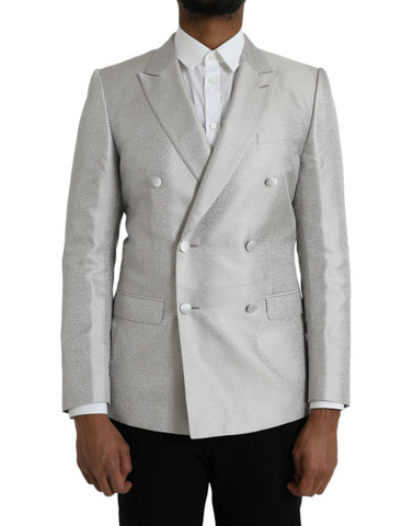 Off White MARTINI double-breasted coat blazer by Dolce & Gabbana, featuring tailored fit and stylish lapels.