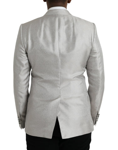 Off White MARTINI double-breasted coat blazer by Dolce & Gabbana, tailored fit with classic lapels and stylish design.