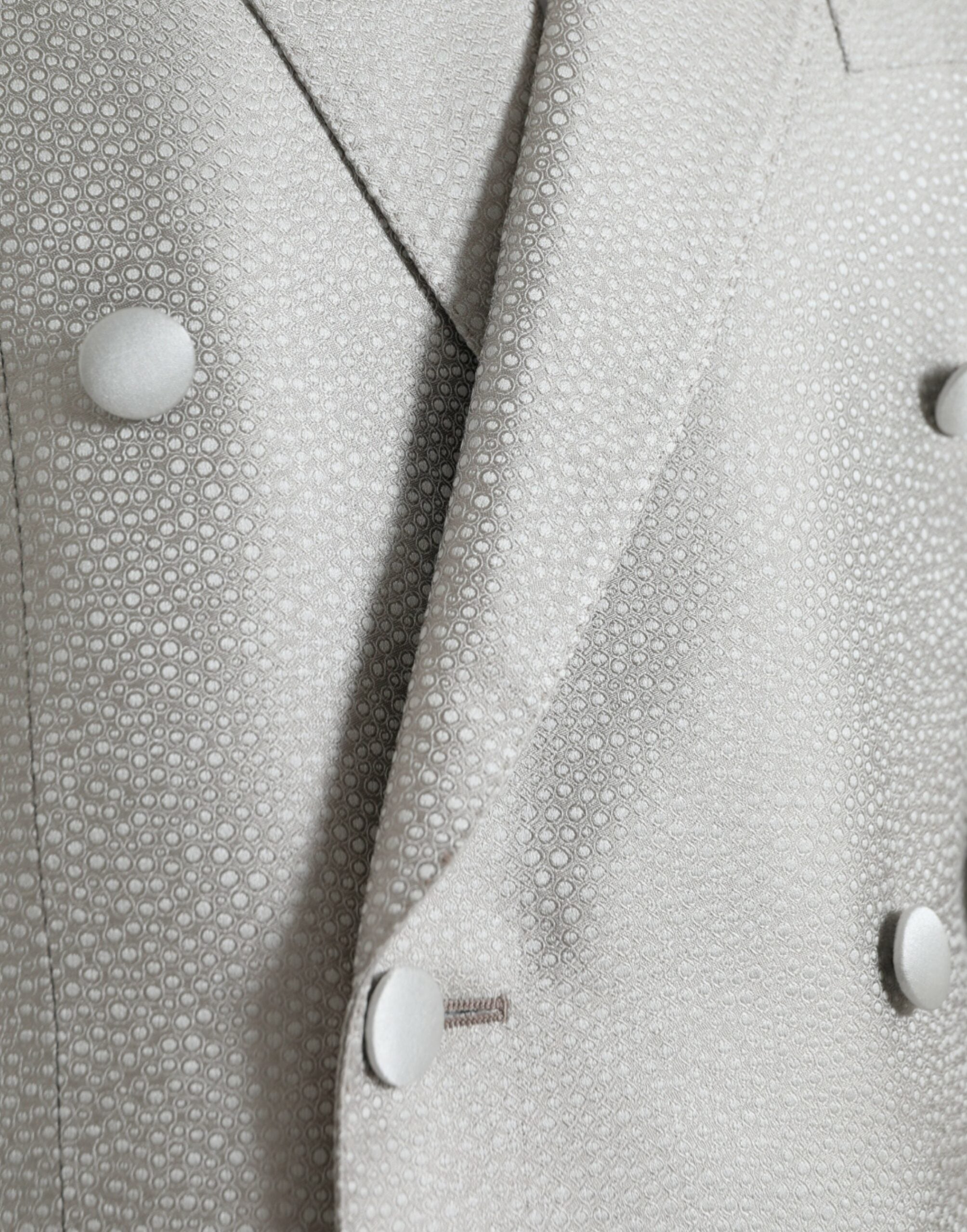 Off White MARTINI double-breasted coat blazer by Dolce & Gabbana, tailored fit with wide lapels and button details.