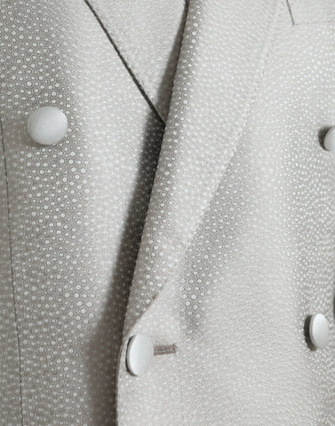 Off White MARTINI double-breasted coat blazer by Dolce & Gabbana, tailored fit with wide lapels and button details.