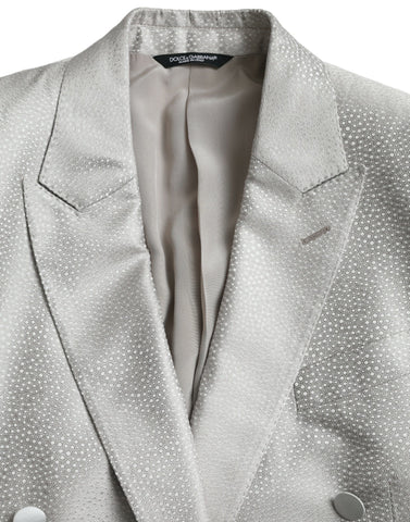Off White MARTINI double-breasted coat blazer by Dolce & Gabbana, shown in a stylish tailored design with lapels and button details.