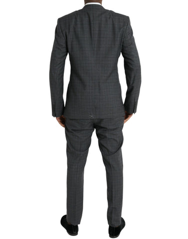 Gray Plaid Wool MARTINI Formal 2 Piece Suit