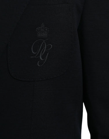 Dark Blue Wool Single Breasted Coat Blazer