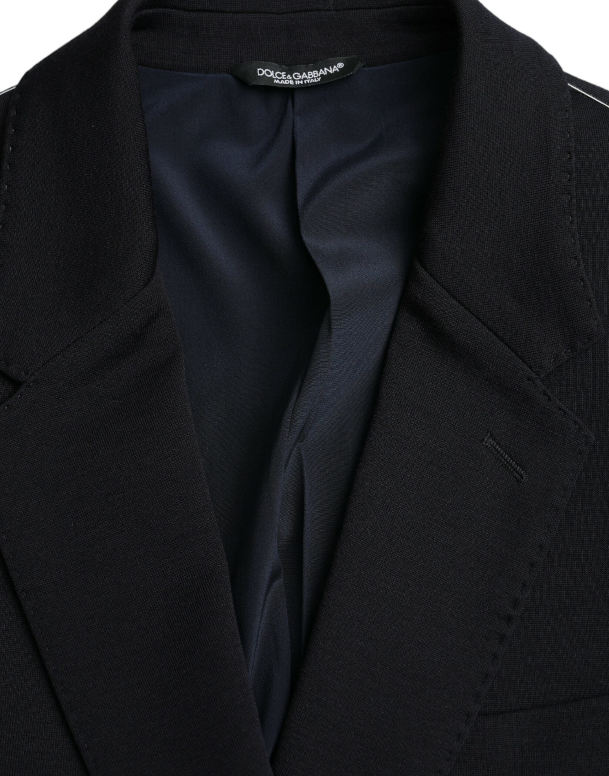 Dark Blue Wool Single Breasted Coat Blazer
